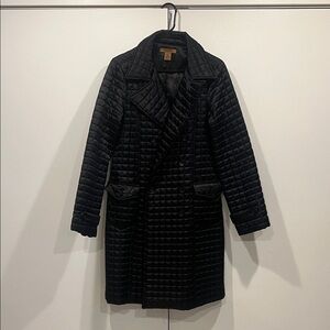 Arden B Black Quilted Trench Coat